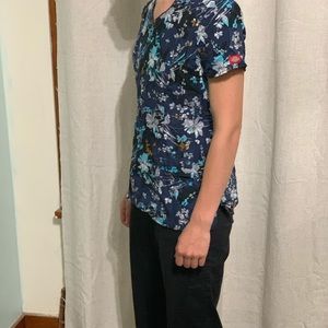 Floral Dickies Scrub Top